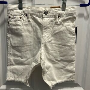 Boys Polo Ralph Lauren Slim Cut, Distressed Denim Shorts.